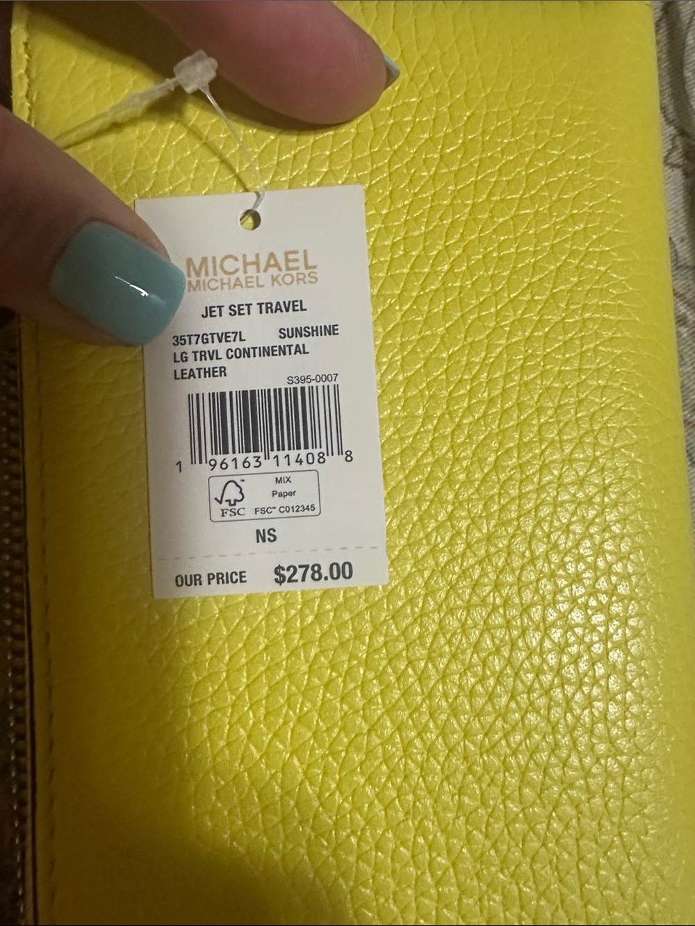 MICHAEL KORS JST 
Leather Continental Wristlet Phone Case Wallet Sunshine - Picture 10 of 16